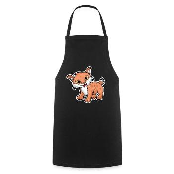 Lynx Cartoon Illustration Kawaii Für Kinder - Kochschürze - Schwarz - Vorne - AI Model Male 185 dark (185cm)