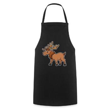 Elk Cartoon Illustration Kawaii pour les enfants - Tablier de cuisine - noir - Devant - AI Model Male 185 dark (185cm)