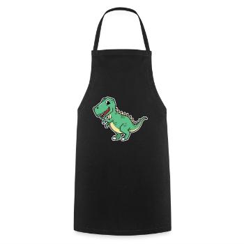 Illustration de dessin animé de dinosaure Kawaii pour les enfants - Tablier de cuisine - noir - Devant - AI Model Male 185 dark (185cm)