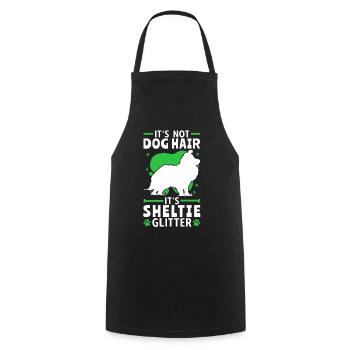 This is Sheltie Glitter Shetland Sheepdog - Cooking Apron - black - Front - AI Model Male 185 dark (185cm)