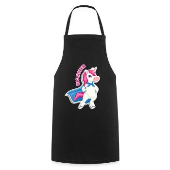 Big Sister - Unicorn - Cooking Apron - black - Front - AI Model Male 185 dark (185cm)