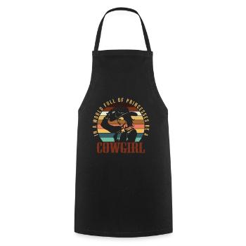 Cowgirls Horse Horses Western Riding Gift - Cooking Apron - black - Front - AI Model Male 185 dark (185cm)