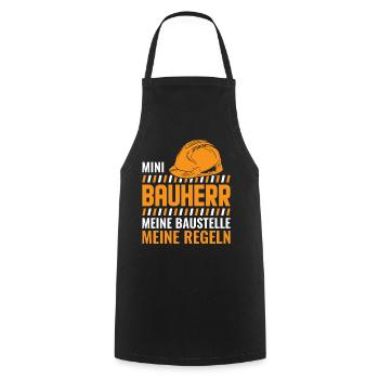 Kinder Baustelle Bauherr Geschenk - Kochschürze - Schwarz - Vorne - AI Model Male 185 dark (185cm)