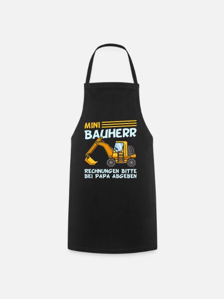 Kinder Bagger Bauherr Baustellen Jungen Geschenk - Kochschürze - Schwarz