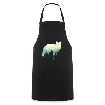Renard dans le brouillard - Tablier de cuisine - noir - Devant - AI Model Male 185 dark (185cm)