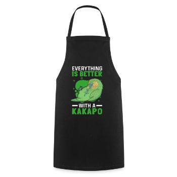 Better with Kakapo New Zealand flightless Kakapo - Cooking Apron - black - Front - AI Model Male 185 dark (185cm)