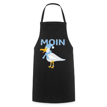 Lustige Möwe - Kochschürze - Schwarz - Vorne - AI Model Male 185 dark (185cm)