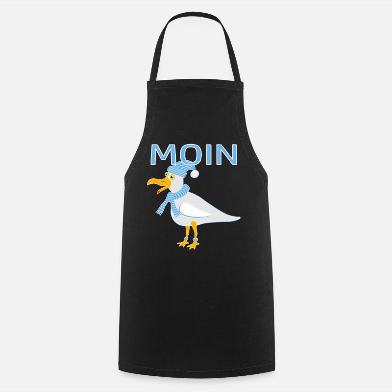 Lustige Möwe - Kochschürze - Schwarz