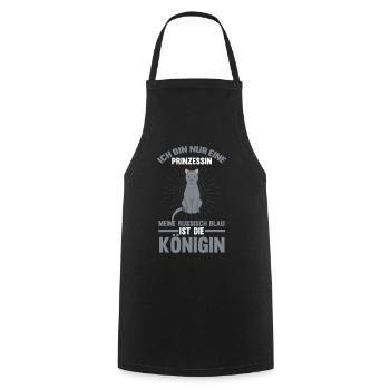 Prinzessin Katze Königin Katzen Russisch Blau - Kochschürze - Schwarz - Vorne - AI Model Male 185 dark (185cm)