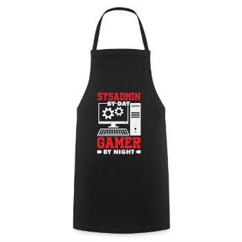 Administrateur système Gamer Sysadmin Cadeau - Tablier de cuisine - noir - Devant - AI Model Male 185 dark (185cm)