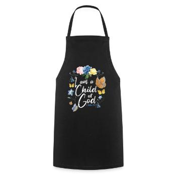 Christian Bible Verse Quote - Kochschürze - Schwarz - Vorne - AI Model Male 185 dark (185cm)