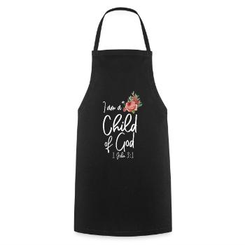 Christian Bible Verse Quote Rose - Kochschürze - Schwarz - Vorne - AI Model Male 185 dark (185cm)
