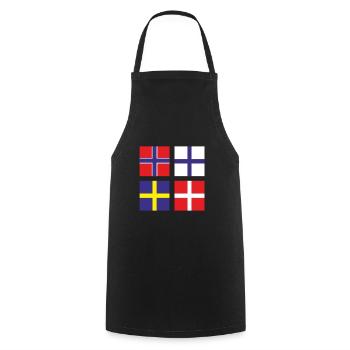Scandinavia Squares Norway Sweden Finland - Cooking Apron - black - Front - AI Model Male 185 dark (185cm)