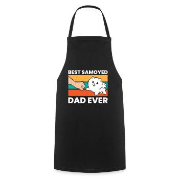 Samoyed Dog Owner Best Samoyed Dad Ever - Cooking Apron - black - Front - AI Model Male 185 dark (185cm)