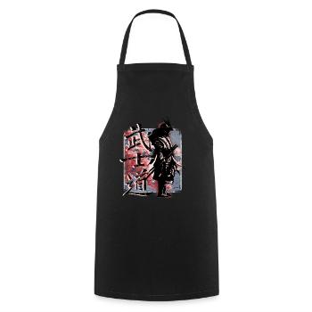 Samurai characters, Bushido, Japanese samurai - Cooking Apron - black - Front - AI Model Male 185 dark (185cm)