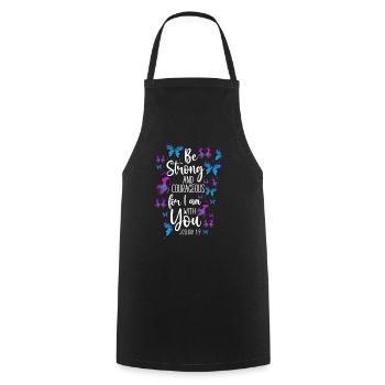 Christian Bible Verse Quote - Kochschürze - Schwarz - Vorne - AI Model Male 185 dark (185cm)