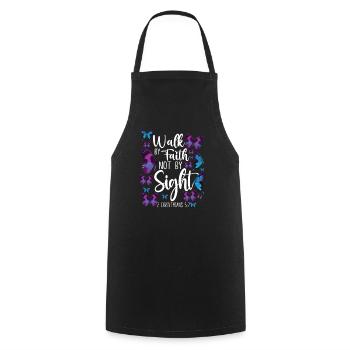 Christian Bible Verse Quote - Kochschürze - Schwarz - Vorne - AI Model Male 185 dark (185cm)