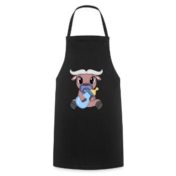 Baby Young Ox - Cooking Apron - black - Front - AI Model Male 185 dark (185cm)