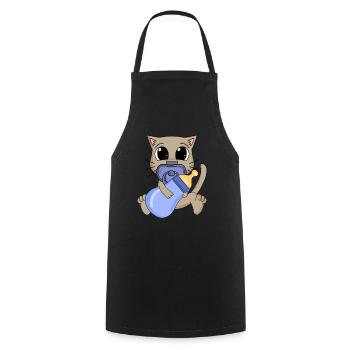 Bébé Jeune Chat - Tablier de cuisine - noir - Devant - AI Model Male 185 dark (185cm)