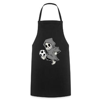 Grim Reaper with football - Cooking Apron - black - Front - AI Model Male 185 dark (185cm)