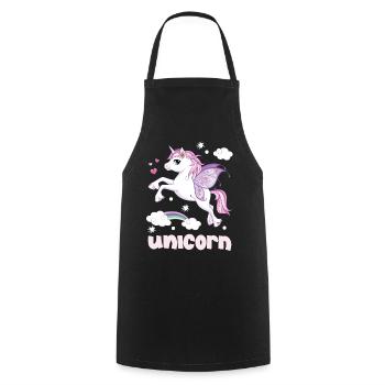 Unicorn - Kochschürze - Schwarz - Vorne - AI Model Male 185 dark (185cm)