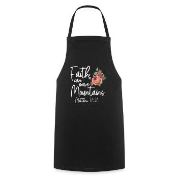 Christian Bible Verse Quote Rose - Kochschürze - Schwarz - Vorne - AI Model Male 185 dark (185cm)