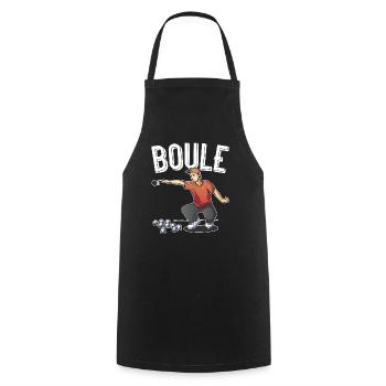 Pétanque deux joueurs avec boules boules boules boules boules - Tablier de cuisine - noir - Devant - AI Model Male 185 dark (185cm)