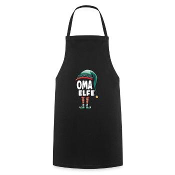 Oma Elfe Partner Look Familie Outfit - Kochschürze - Schwarz - Vorne - AI Model Male 185 dark (185cm)