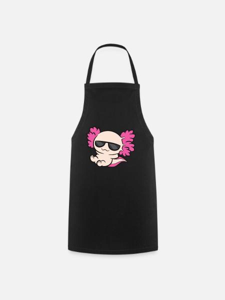Cooler Axolotl mit Sonnenbrille Liebe Axolotl - Kochschürze - Schwarz