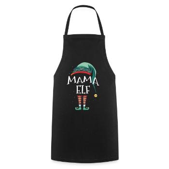 Mama Elf - Kochschürze - Schwarz - Vorne - AI Model Male 185 dark (185cm)