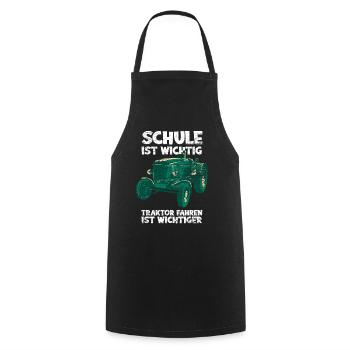 Traktor Schule - Kochschürze - Schwarz - Vorne - AI Model Male 185 dark (185cm)