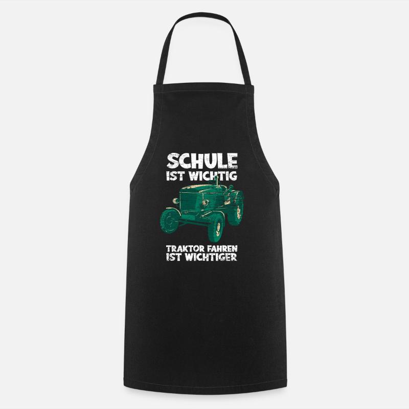 Traktor Schule - Kochschürze - Schwarz