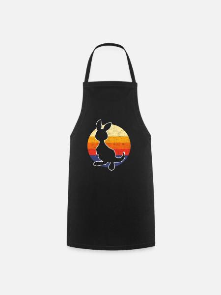 Australien Kangaroo Retro - Kochschürze - Schwarz