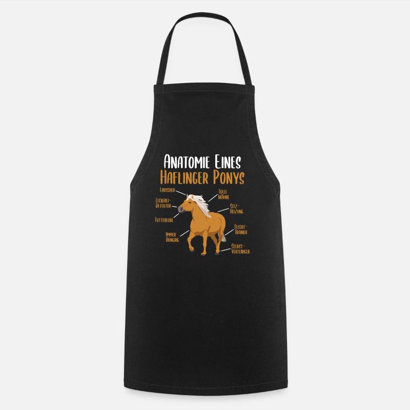 Anatomie eines Haflinger Ponys - Haflinger Pferd - Kochschürze - Schwarz