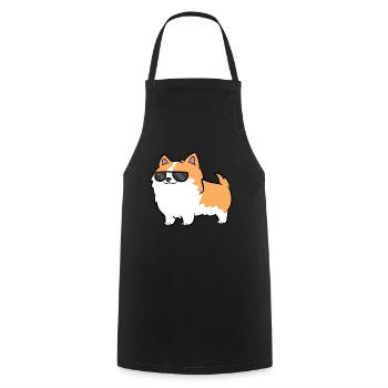 Cool Corgi Dog With Sunglasses Cool Corgi - Cooking Apron - black - Front - AI Model Male 185 dark (185cm)