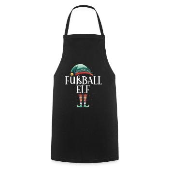 Weihnachten Partnerkostüm Fußball Elf Elfe Elfen - Kochschürze - Schwarz - Vorne - AI Model Male 185 dark (185cm)