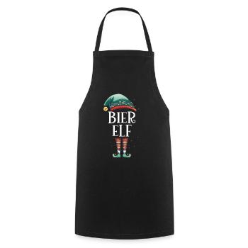 Weihnachten Partnerkostüm Bier Elf Elfe Elfen - Kochschürze - Schwarz - Vorne - AI Model Male 185 dark (185cm)