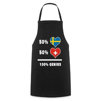 Suède et Suisse Génie / Cadeau - Tablier de cuisine - noir - Devant - AI Model Male 185 dark (185cm)