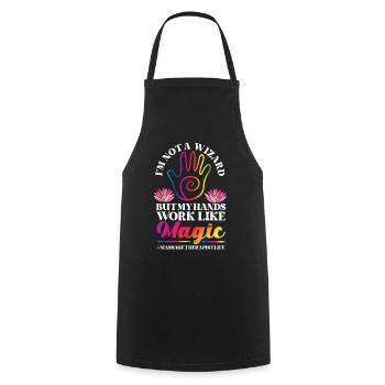 Licensed Massage Therapist Therapy - Cooking Apron - black - Front - AI Model Male 185 dark (185cm)