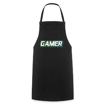 Gamer - Kochschürze - Schwarz - Vorne - AI Model Male 185 dark (185cm)