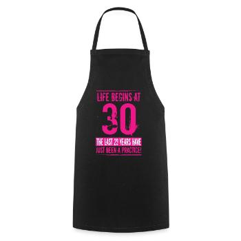 30th birthday - Cooking Apron - black - Front - AI Model Male 185 dark (185cm)