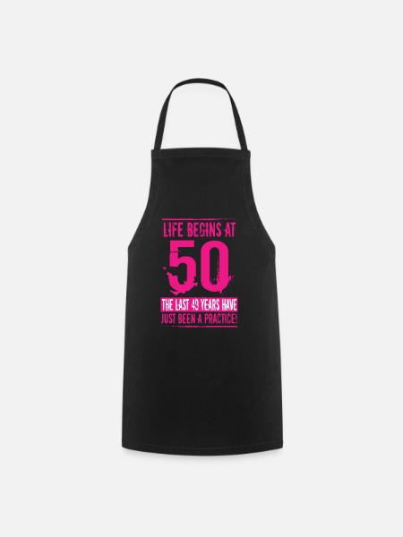 50-årsdag - Kokkeforkle - svart