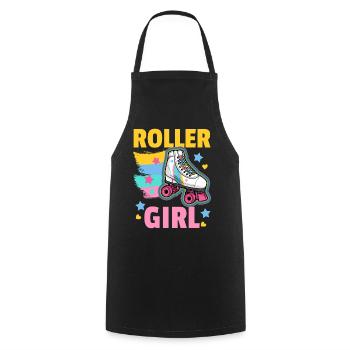 Rollschuhe Roller Girl - Kochschürze - Schwarz - Vorne - AI Model Male 185 dark (185cm)