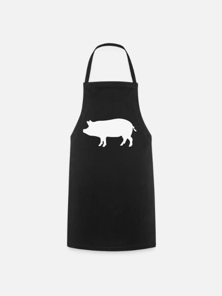 Schwein / 1c - Kochschürze - Schwarz