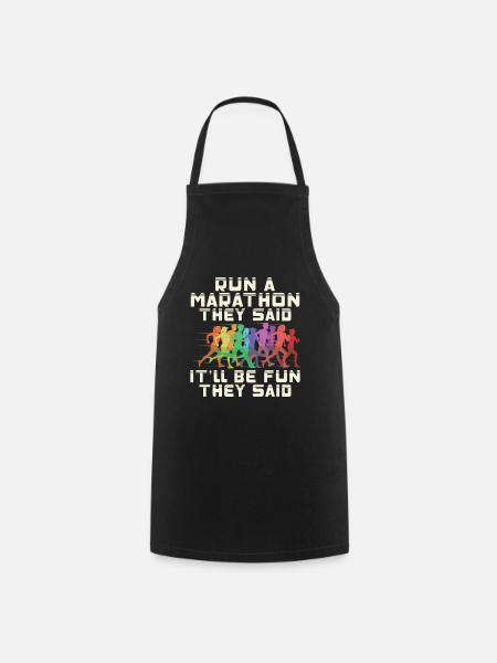 Marathon Marathon Marathon Runner Gift - Cooking Apron - black