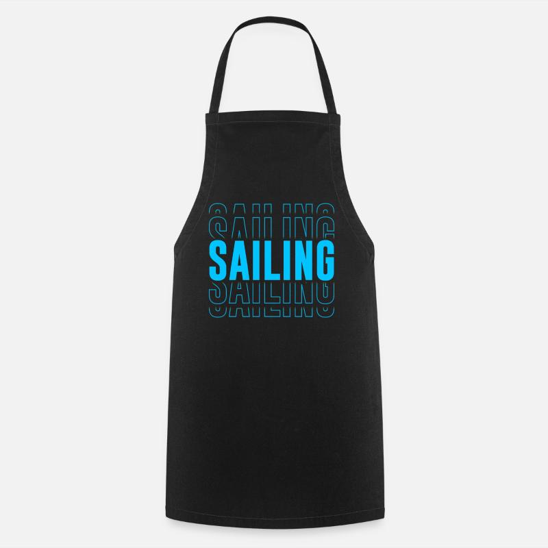 Sailing Typography - Text Stacked - Cooking Apron - black