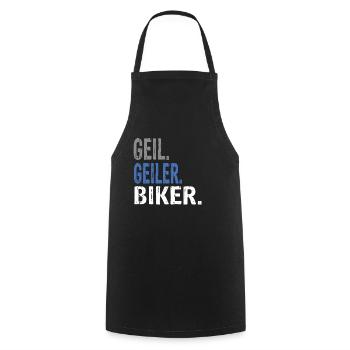 Geil Geiler Biker - Kochschürze - Schwarz - Vorne - AI Model Male 185 dark (185cm)