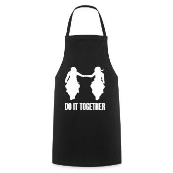 Bikercouple Together Dear Motorcycle Couple Couples - Cooking Apron - black - Front - AI Model Male 185 dark (185cm)