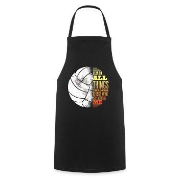 Volleyball And Jesus - Cooking Apron - black - Front - AI Model Male 185 dark (185cm)