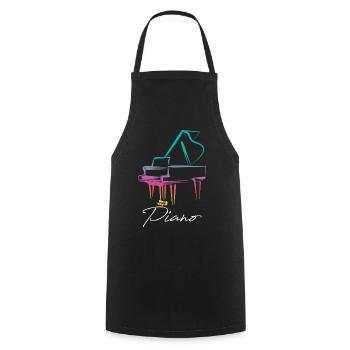 Piano Piano Pianiste Cadeau - Tablier de cuisine - noir - Devant - AI Model Male 185 dark (185cm)
